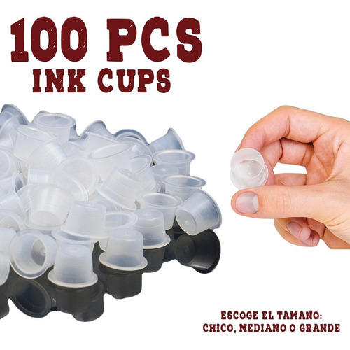 Ink Cups Caps Para Tatuajes 100 Pzas Tamaños Personalizable