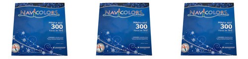 Serie Navideña 300 Led Luz Azul Cable Azul 13 Mts 3 Pzas