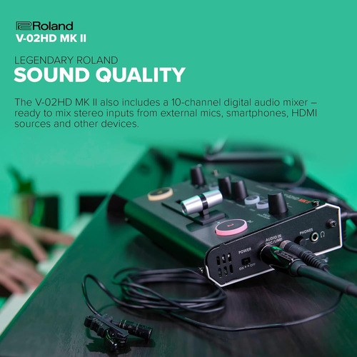 Roland V-02hd Mk Ii Mezclador De Vídeo Para Streaming, Black