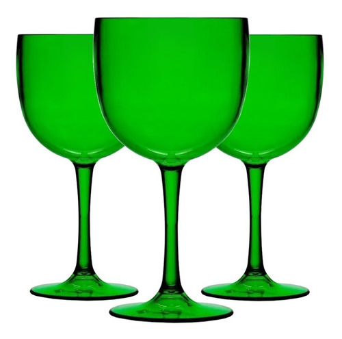 15 Taças De Gin Acrílico Verde 580ml - Taça De Gin Tônica