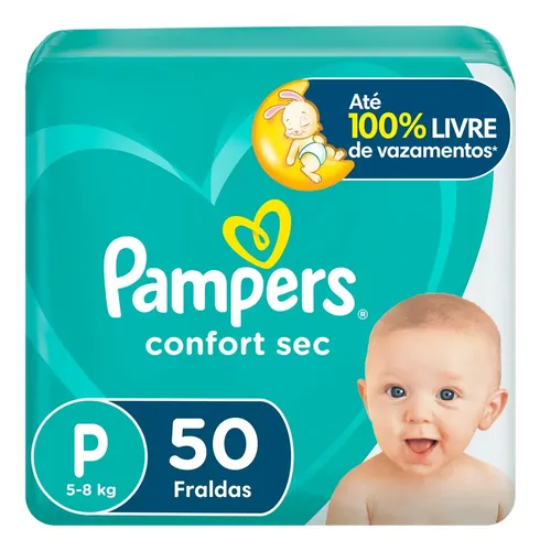 Fralda Pampers Confort Sec P 50 unidades