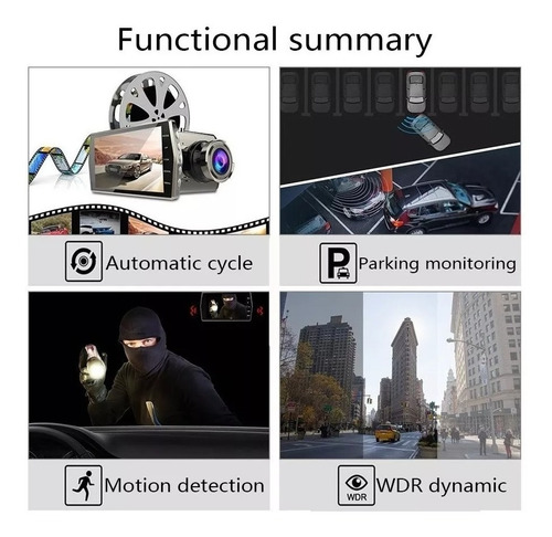Camara Para Auto Dash Cam Seguridad + Cámara Retroceso 1080p