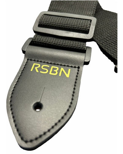 Imagen 3 de 3 de Correa Rsbn Polypro Black Para Guitarra O Bajo Puntas Cuero
