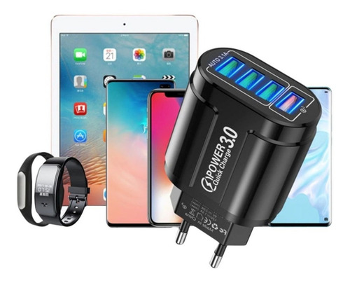Carregador Turbo 4 Portas Usb 1usb 48w 3.0a Carga Rapida