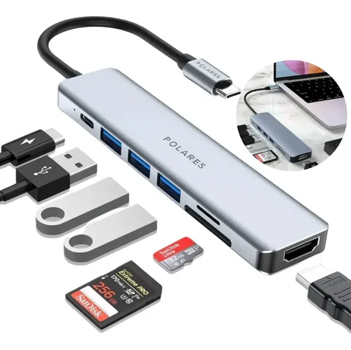 POLARES ZEN1 Adaptador Hub Usb-c Compatível com Macbook Air M1 M2...