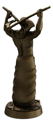 Estátua Xangô Imagem Umbanda Candomblé Orixá Cor Cor Ouro Velho