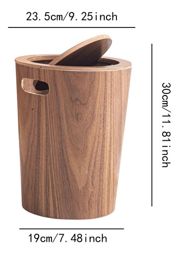 Bote De Basura De Madera Con Tapa De Residuos De Madera Bin