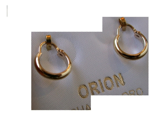 Imagen 2 de 5 de Luli Caravanas Aros Enchapado Oro Antialergico Unisex 1.0cm