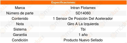 Sensor Acelerador Tps Calais 2.3l L4 (1987) Intran