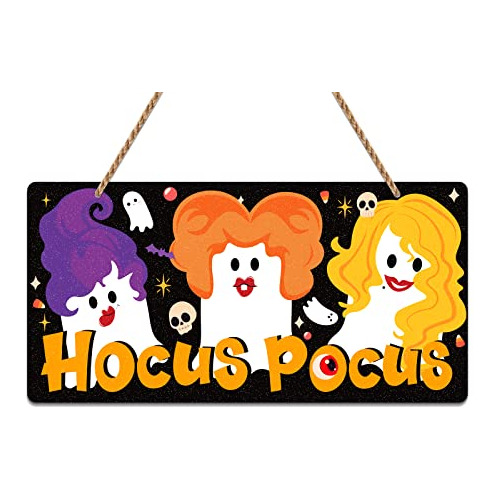 Waahome Hocus Pocus Halloween Sign Wreath For Front 4ngtr