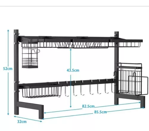 Escurridor Seca Platos Bacha Aluminio Inoxidable Organizador