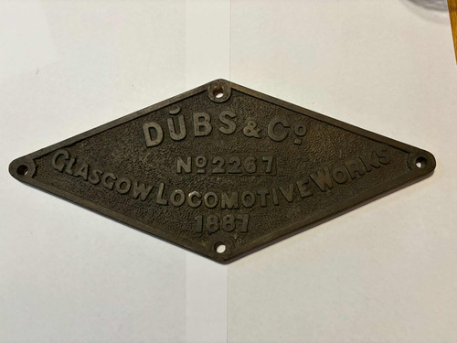 Placa Antigua Fábrica De Locomotoras De Glasgow 1887 Dubs.