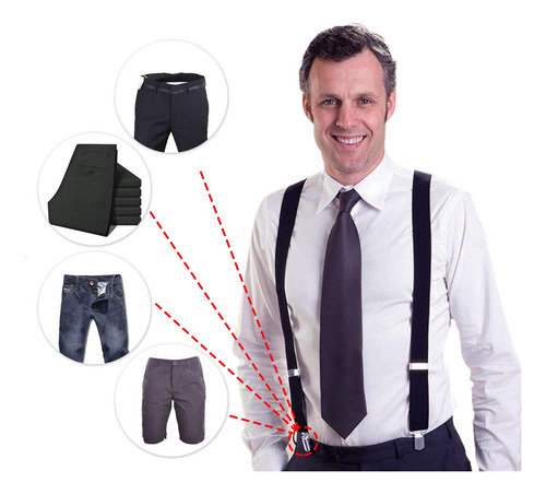 Tirantes For Hombre, Ajustables Y Resistentes, Con Clip,