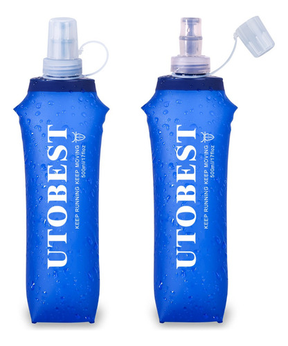 Utobest Botella Agua Blanda Plegable Para Deporte 500ml 2pcs