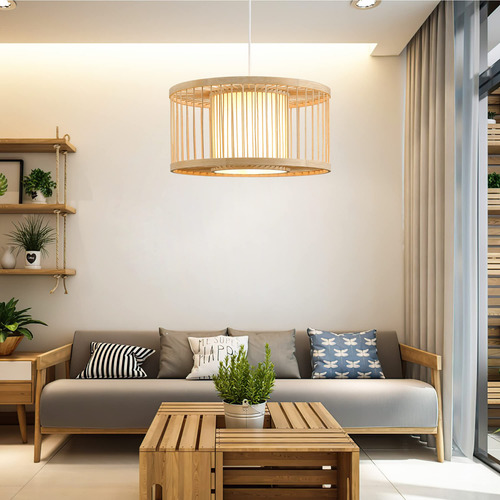 Karjearl Luces Colgantes De Ratán 15.8 Pulgadas Estilo