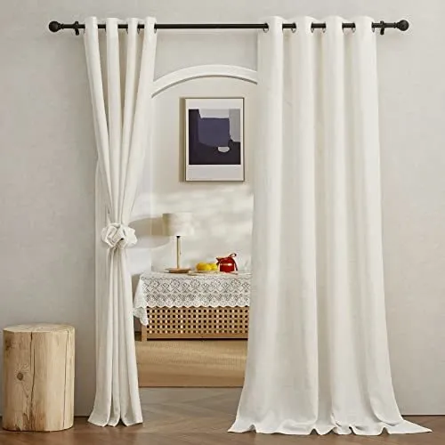 comprar Nicetown Cortinas De Arpillera De Lino Semitransparente Para
