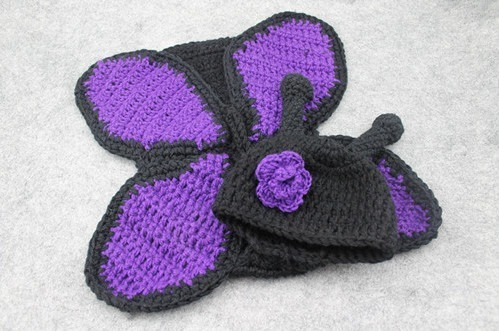 Imagem 1 de 1 de Conjunto De Crochê Newborn Borboleta Bebê - Fotografia