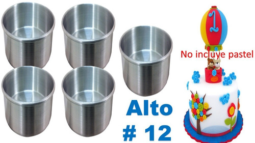  Moldes Altos Para Mini Pasteles, Flan, Gelatina Tarta 12cm 