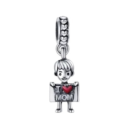 Dije Charm Niño I Love Mom Compatible Con Pulseras Pandora