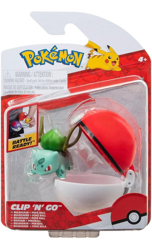 Figura Pokemon Clip N Go - Bulbasaur + Poke Ball (95057) - P