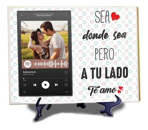 Azulejo Spotify 15x20 Cm Personalizado Foto Para Pareja 