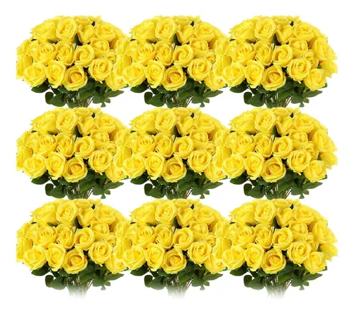 comprar Jexine 100 Piezas De Rosas Artificiales A Granel, Tallo Ramo