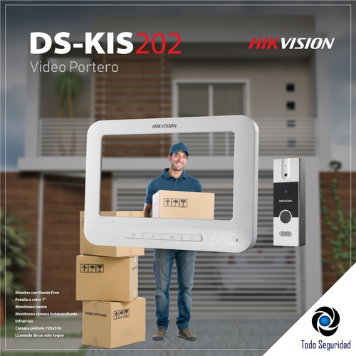 Kit Portero Visor Hikvision Lcd 7 Hd 720p + Camara Seguridad