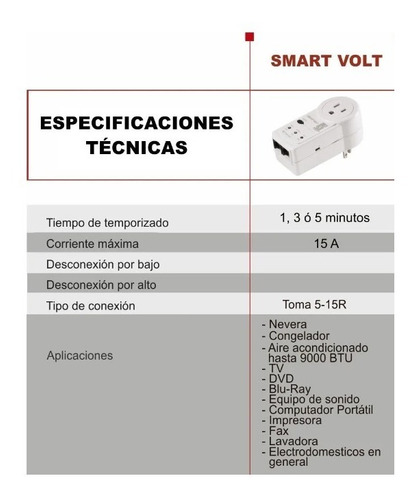 Imagen 3 de 4 de Protector Voltaje Smartvolt Nevecon Aire Acondicionado 15a