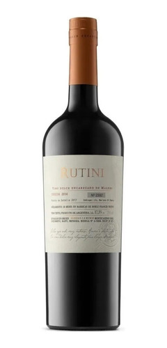 Imagen 1 de 1 de Rutini Wines Rutini Encabezado Vino Rutini Encabezado Dulce De Malbec 750ml. - 2020 - Tinto - Malbec - 750 mL - Botella - Unidad - 1