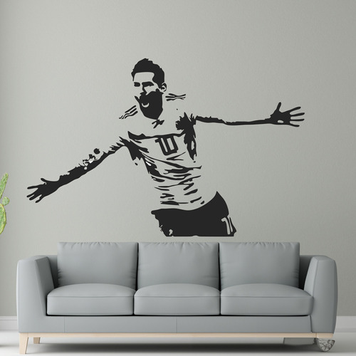 Vinilo De Corte Futbol Messi Gol Argentina 60x40cm