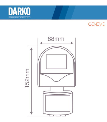 Sensor Movimiento Infrarrojo 180° Ip44 Exterior Apto Led