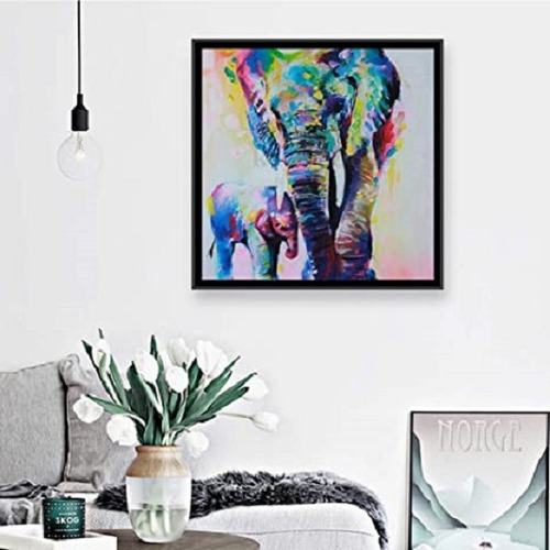  Pintura Elefantes Colorido Diamante 5d Pto Cruz Stock!