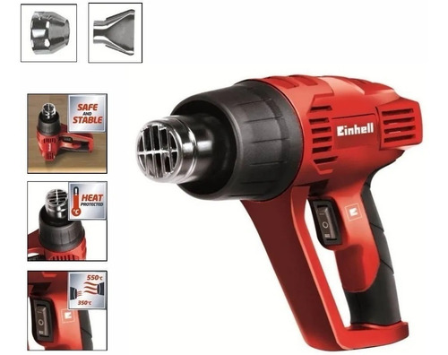 Imagen 3 de 5 de Pistola De Calor Einhell 2000w 350 - 550 °c + 2 Boquillas
