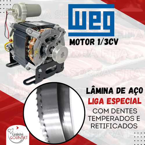 Serra Fita De Bancada Inox 350w P/ Açougue Ossos Congelados