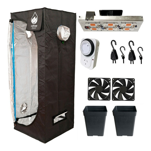 Kit Carpa Cultivo Indoor Completo 80x80 Panel Led Eco 300w