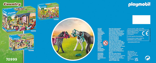 Trío De Caballos Toy Playmobil Con Knabstrupper, Friesian Y