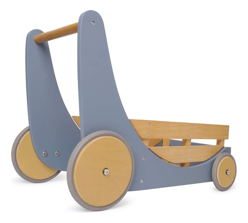 Kinderfeets Carrito De Madera 2 En 1 Con Ruedas De Goma Aju.