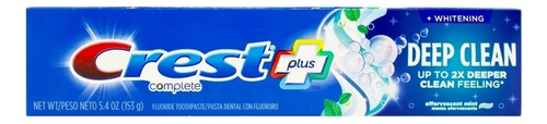 Crest Plus Pasta Dental Deep Clean Fluor Menta Efervescente