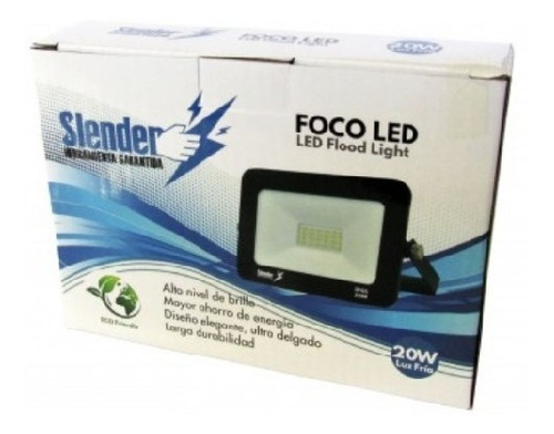 Foco Refl.led 20w 150x105x25mm(2000lúm)luz Fría Slender