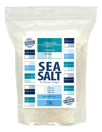 Sea Salt Sea Express sal marinho moído integral vegano dem iodo 1kg