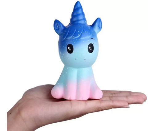 Squishy De Apertar Fidget Toy Unicórnio Azul