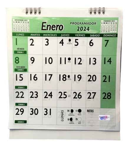 Calendario Programador 2024  Escritorio Grande