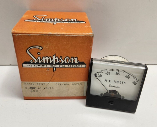 New Old Stock! Simpson 0-500 Ac Volts 2.5  Panel Meter 1 Ccm