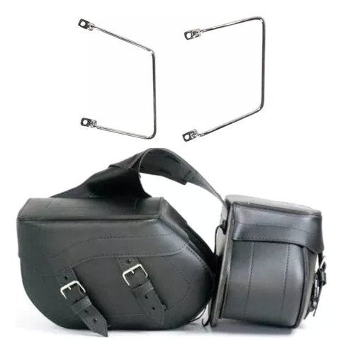 Kit Harley Fat Boy : Suporte De Alforge+alforge Lateral