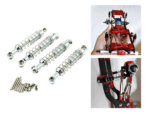 4 Piezas De Amortiguador Para Mn D90 D91 99s Wpl Plata Plata