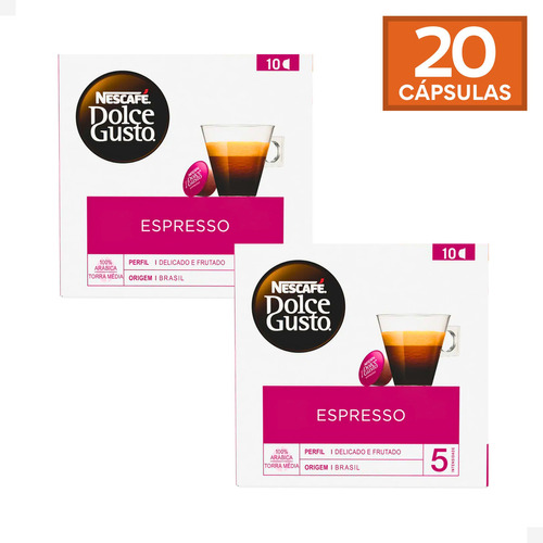 Kit 20 Capsulas Dolce Gusto Café Espresso Tradicional Caixa