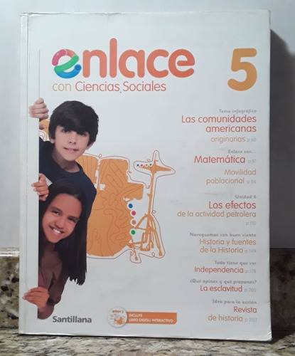 Libro + Cd Enlace Con Ciencias Sociales 5 - Santillana *