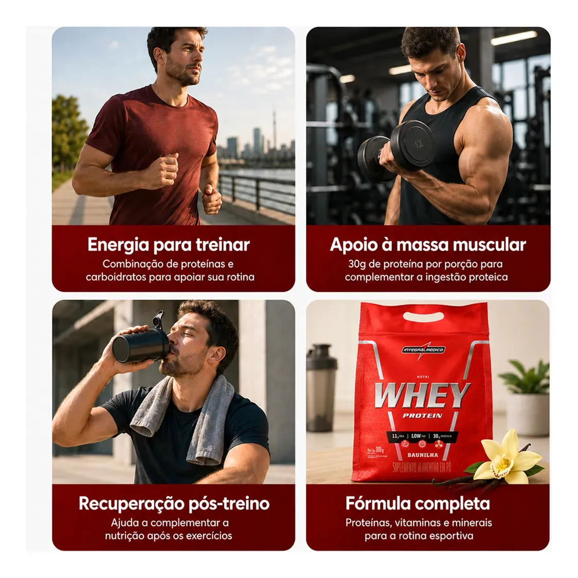 Nutri Whey Protein Baunilha Refil 900g Integral Médica