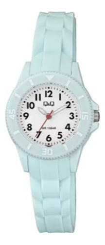 Reloj Pulsera Q&q Analogo De Dama Vs66j007y Celeste