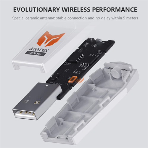 Adaptador Inalámbrico R100 Pro Usb Receptor Gamepad Para Gam